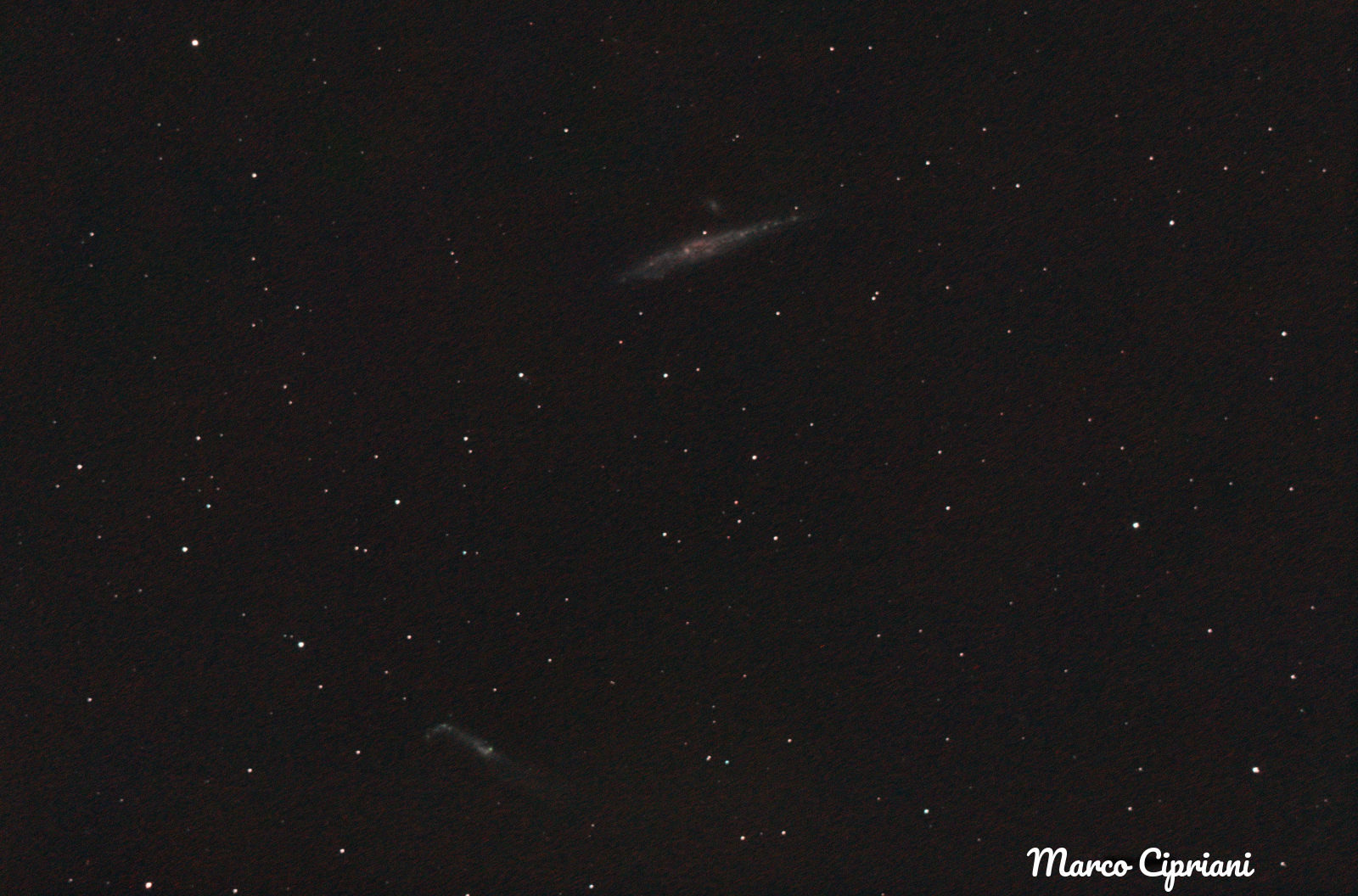 The Whale Galaxy and the Hockey Stick Galaxy NGC4631 and NGC4656